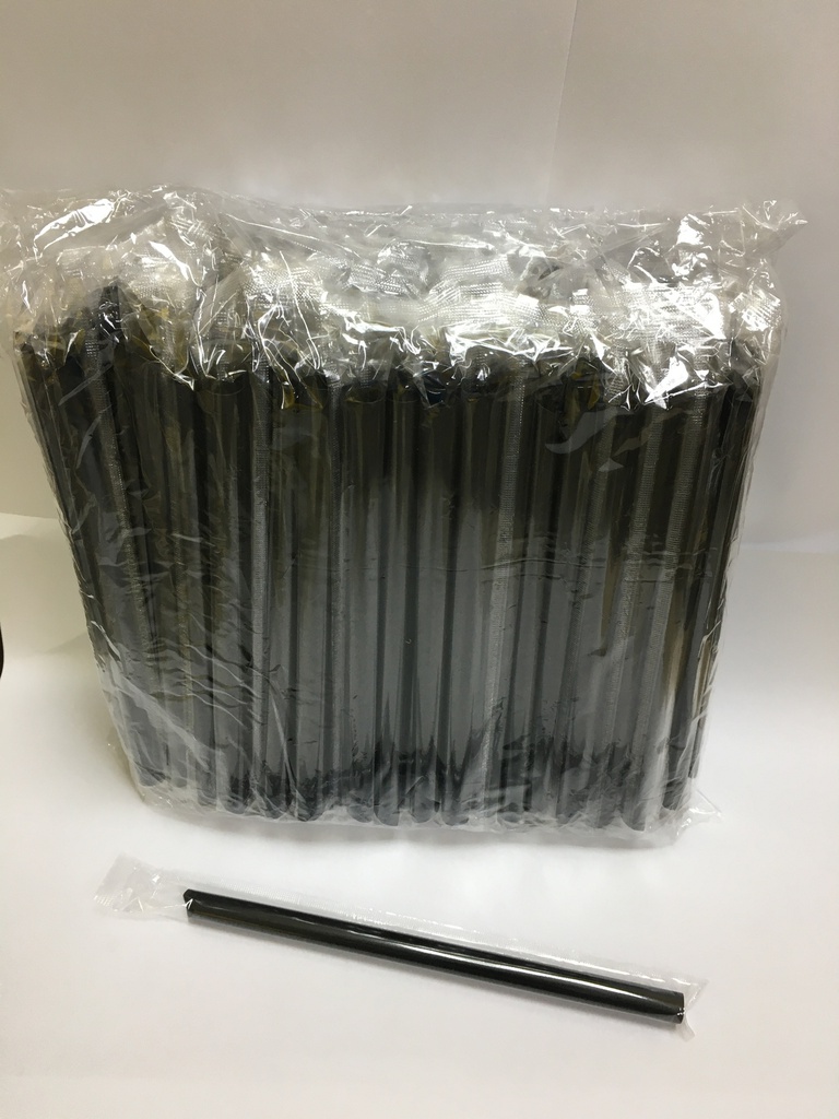 包胶大吸管尖(黑色) - Wrap Straw Sharp - 12 x L210mm (Black) - (2000 pcs / ctn)